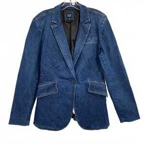 GAP Dark Wash Denim Blazer | Women’s Size 14 Tall